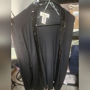 Covington Black Cardigan with Sequin Trim